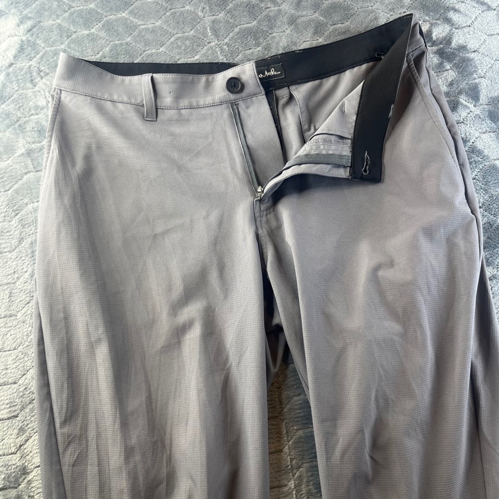TravisMathew Golf Pants Mens 34 Grey Good Stretch Performance Micro-grid 34x31.5